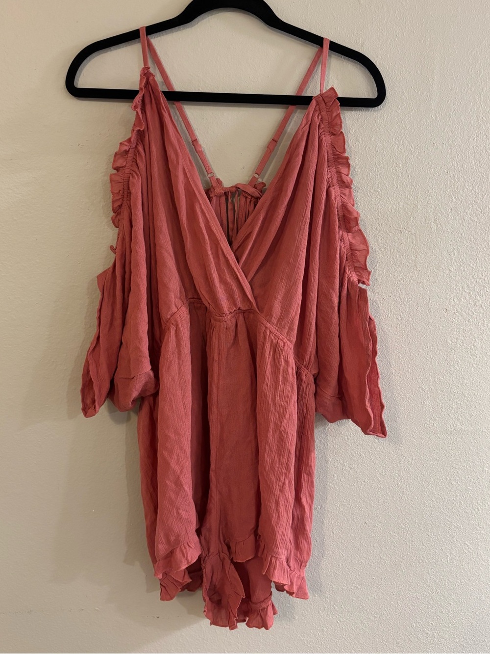 Topshop Dusty Rose Shoulder Tie Romper - Picture 2 of 4